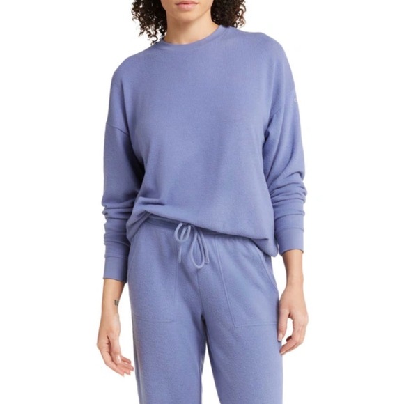 ALO Yoga Tops - Alo sz L Women Yoga Soho Pullover in Infinity Blue Long Sleeve Soft Comfy Active